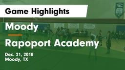 Moody  vs Rapoport Academy  Game Highlights - Dec. 21, 2018