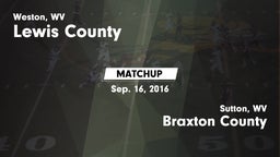 Matchup: Lewis County High vs. Braxton County  2016