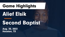 Alief Elsik  vs Second Baptist Game Highlights - Aug. 20, 2022