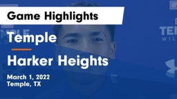 Temple  vs Harker Heights  Game Highlights - March 1, 2022