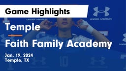 Temple  vs Faith Family Academy Game Highlights - Jan. 19, 2024