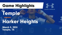 Temple  vs Harker Heights  Game Highlights - March 5, 2024