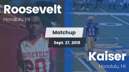 Matchup: Roosevelt vs. Kaiser  2019