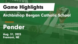 Archbishop Bergan Catholic School vs Pender Game Highlights - Aug. 31, 2023