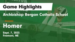 Archbishop Bergan Catholic School vs Homer  Game Highlights - Sept. 7, 2023