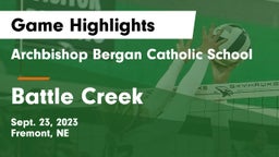 Archbishop Bergan Catholic School vs Battle Creek Game Highlights - Sept. 23, 2023