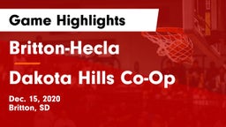 Britton-Hecla  vs Dakota Hills Co-Op Game Highlights - Dec. 15, 2020