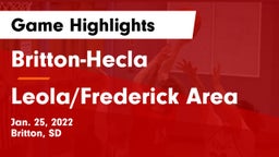 Britton-Hecla  vs Leola/Frederick Area Game Highlights - Jan. 25, 2022
