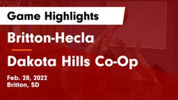 Britton-Hecla  vs Dakota Hills Co-Op Game Highlights - Feb. 28, 2022
