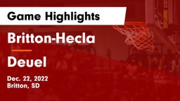 Britton-Hecla  vs Deuel  Game Highlights - Dec. 22, 2022