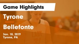 Tyrone  vs Bellefonte  Game Highlights - Jan. 18, 2019
