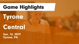 Tyrone  vs Central  Game Highlights - Jan. 16, 2019