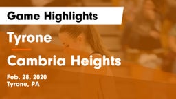 Tyrone  vs Cambria Heights  Game Highlights - Feb. 28, 2020