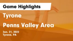 Tyrone  vs Penns Valley Area  Game Highlights - Jan. 21, 2022