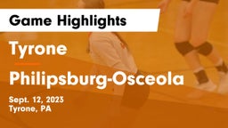 Tyrone  vs Philipsburg-Osceola  Game Highlights - Sept. 12, 2023