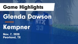 Glenda Dawson  vs Kempner  Game Highlights - Nov. 7, 2020