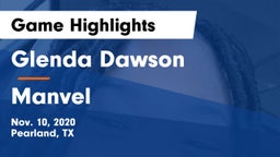 Glenda Dawson  vs Manvel  Game Highlights - Nov. 10, 2020