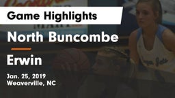 North Buncombe  vs Erwin  Game Highlights - Jan. 25, 2019