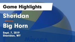 Sheridan  vs Big Horn  Game Highlights - Sept. 7, 2019