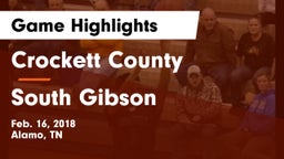 Crockett County  vs South Gibson Game Highlights - Feb. 16, 2018