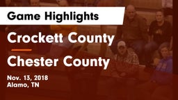 Crockett County  vs Chester County Game Highlights - Nov. 13, 2018