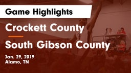 Crockett County  vs South Gibson County  Game Highlights - Jan. 29, 2019