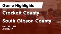 Crockett County  vs South Gibson County  Game Highlights - Feb. 28, 2019