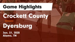 Crockett County  vs Dyersburg  Game Highlights - Jan. 31, 2020