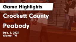 Crockett County  vs Peabody  Game Highlights - Dec. 5, 2023