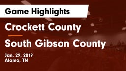 Crockett County  vs South Gibson County  Game Highlights - Jan. 29, 2019