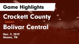 Crockett County  vs Bolivar Central  Game Highlights - Dec. 9, 2019