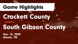 Crockett County  vs South Gibson County  Game Highlights - Jan. 14, 2020