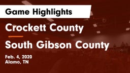 Crockett County  vs South Gibson County  Game Highlights - Feb. 4, 2020