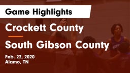 Crockett County  vs South Gibson County  Game Highlights - Feb. 22, 2020