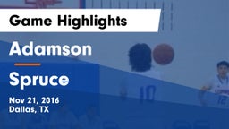 Adamson  vs Spruce  Game Highlights - Nov 21, 2016