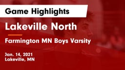 Lakeville North  vs Farmington MN Boys Varsity Game Highlights - Jan. 14, 2021