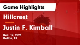 Hillcrest  vs Justin F. Kimball  Game Highlights - Dec. 12, 2023