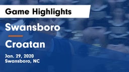 Swansboro  vs Croatan Game Highlights - Jan. 29, 2020