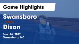 Swansboro  vs Dixon Game Highlights - Jan. 14, 2022