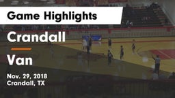 Crandall  vs Van  Game Highlights - Nov. 29, 2018