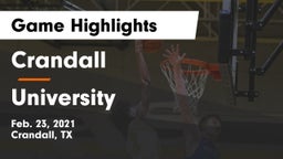 Crandall  vs University  Game Highlights - Feb. 23, 2021