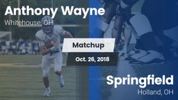Matchup: Anthony Wayne High vs. Springfield  2018