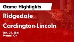 Ridgedale  vs Cardington-Lincoln  Game Highlights - Jan. 26, 2021