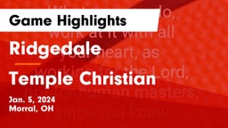 Ridgedale  vs Temple Christian  Game Highlights - Jan. 5, 2024