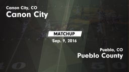 Matchup: Canon City High vs. Pueblo County  2016