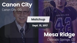 Matchup: Canon City High vs. Mesa Ridge  2017