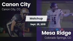 Matchup: Canon City High vs. Mesa Ridge  2018