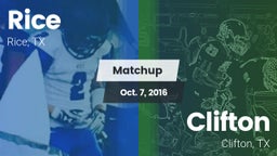Matchup: Rice  vs. Clifton  2016