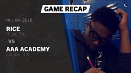 Recap: Rice  vs. AAA Academy 2016