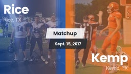 Matchup: Rice  vs. Kemp  2017